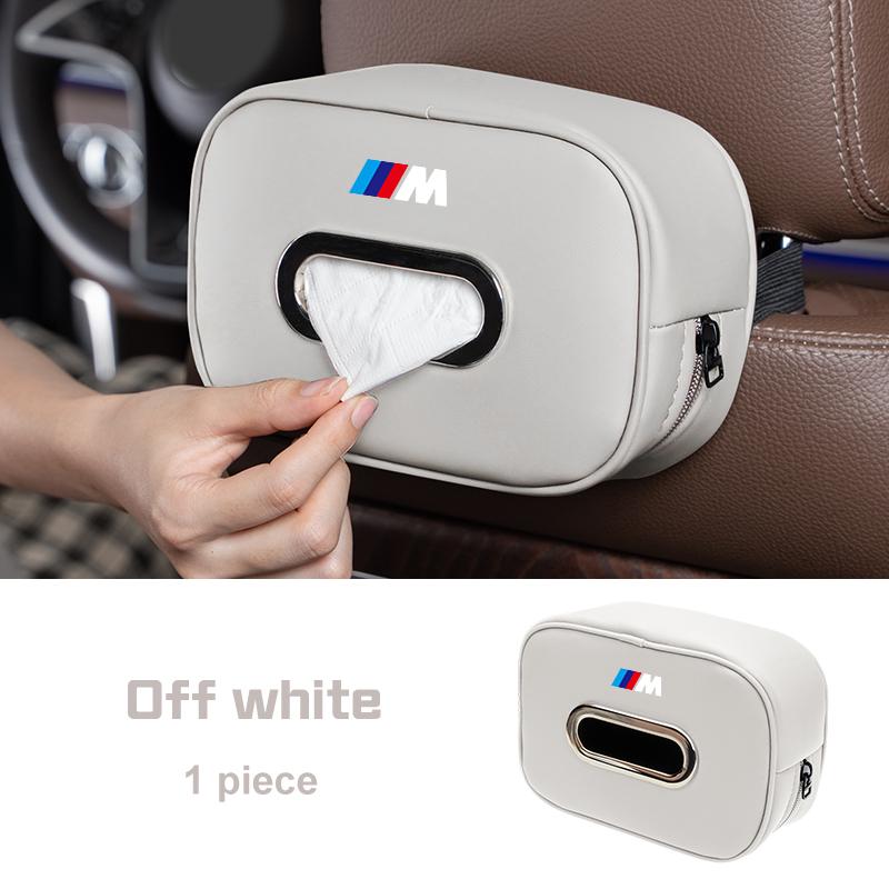 ORWI7 Car Seat Back Tissue Box Leather For BMW X1 X3 X5 X6 X7 E38 E46 E70 E90 F15 F30 G20 G30 1 3 5 6 7 Series Auto Armrest Napkin Bag
