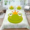 Quilt Cover Pillowcase Two Or Three-Piece Set Cartoon Frog Digital Printing Polyester Cute Wind
