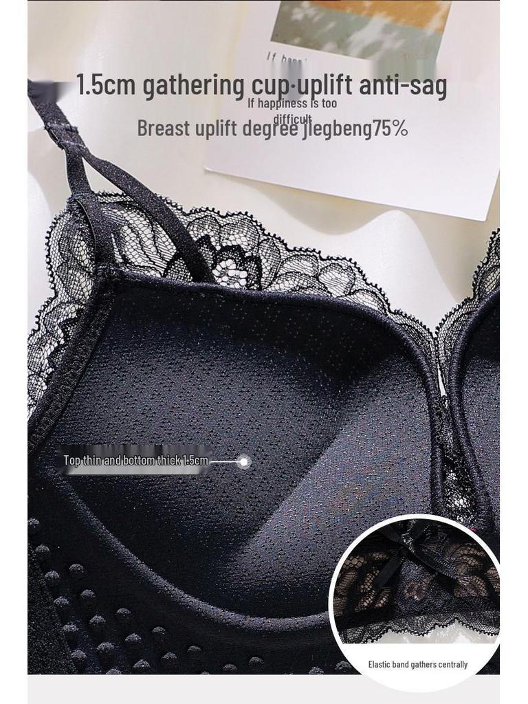 Кружевной Спинка Сексуальный Поддерживающий Бюстгальтер - Беспроводной, Боковая Поддержка, Летний Тонкий