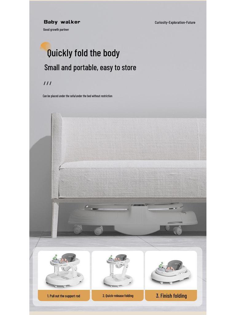 Многофункциональные детские ходунки: Защита от опрокидывания, Предотвращение О-образных ног, Обучение с помощью толкания для мальчиков и девочек