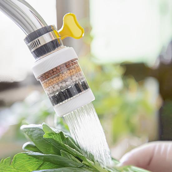 6-Layer Water Faucet Filter for Kitchen Anti-Splash Swivel Aerator with Clear Window Universal Tap Attachment for Home Sink