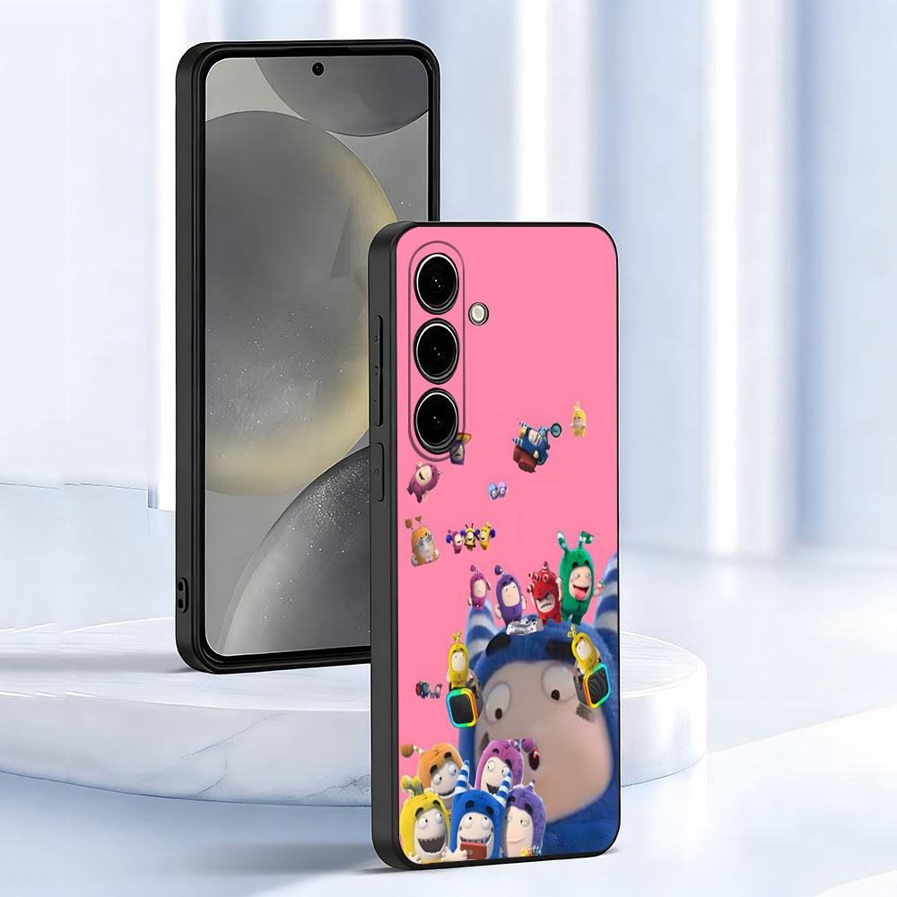 Cartoon O-OddbodsE Phone Case For Samsung S26 S25 S24 FE S23 S22 S21 Plus S20 Ultra Note20Ultra Black Soft Shell