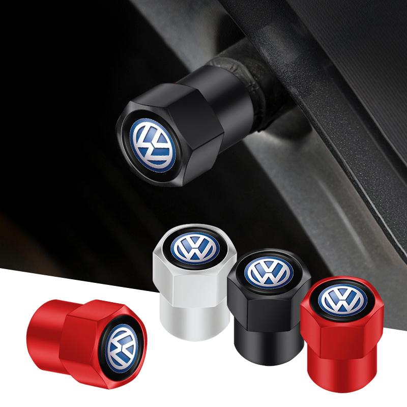 Car Tire Wheel Valve Caps Cover Aluminum Wheel Accessories For VW Golf Tiguan Jetta Transporter Passat T5 Polo Touran GTI Caddy