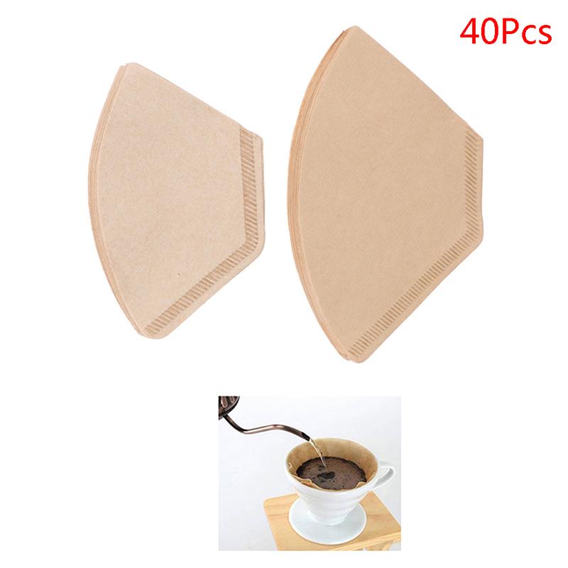 40 шт. экологически чистые неотбеленные оригинальные деревянные ручные фильтры для кофе