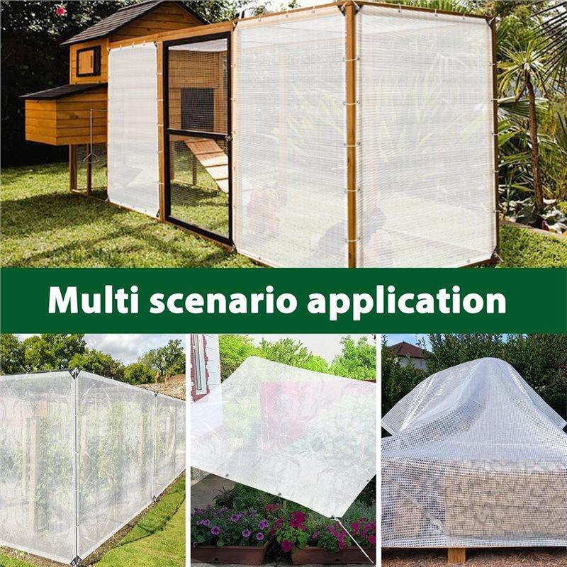 ABMH-Waterproof Clear Tarps With Grommets, 6X8 FT Heavy Duty Greenhouse Tarp, Clear Greenhouse Cover