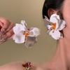 Серьги-гвоздики с цветами из акриловых стеклянных бусин, модные супер феи, серьги-гвоздики с высоким чувством, милые, маленькие, свежие, универсальные серьги