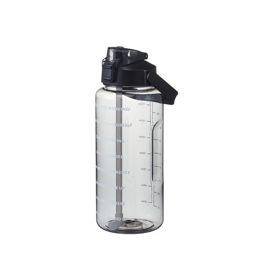 2 Liters Water Bottle Cups with Time Marker Reusable Outdoors Sports Drinking Bottles Motivational Sports Big Cups With Straw
