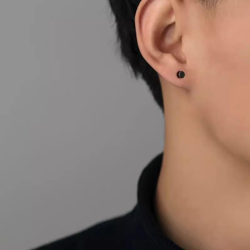 Серьги-гвоздики гипоаллергенные для мужчин и женщин подарок панк хип-хоп рок серьги черные модные украшения