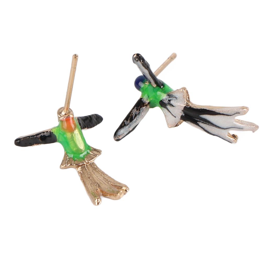 1 пара серег-пусет в виде колибри, милые серьги-пусеты в виде птички колибри из металла для женщин и девушек, подарок