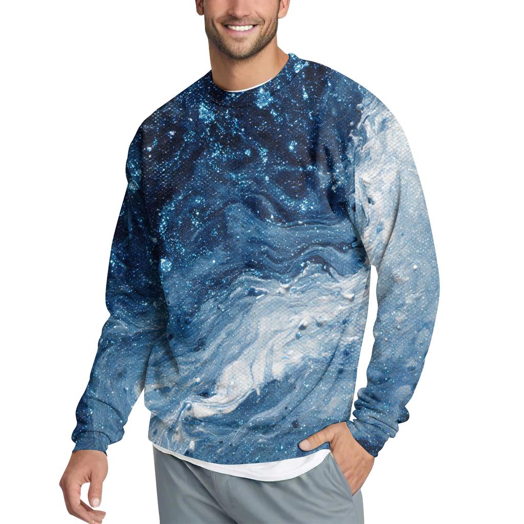 Мужской повседневный модный свитшот с принтом и круглым вырезом