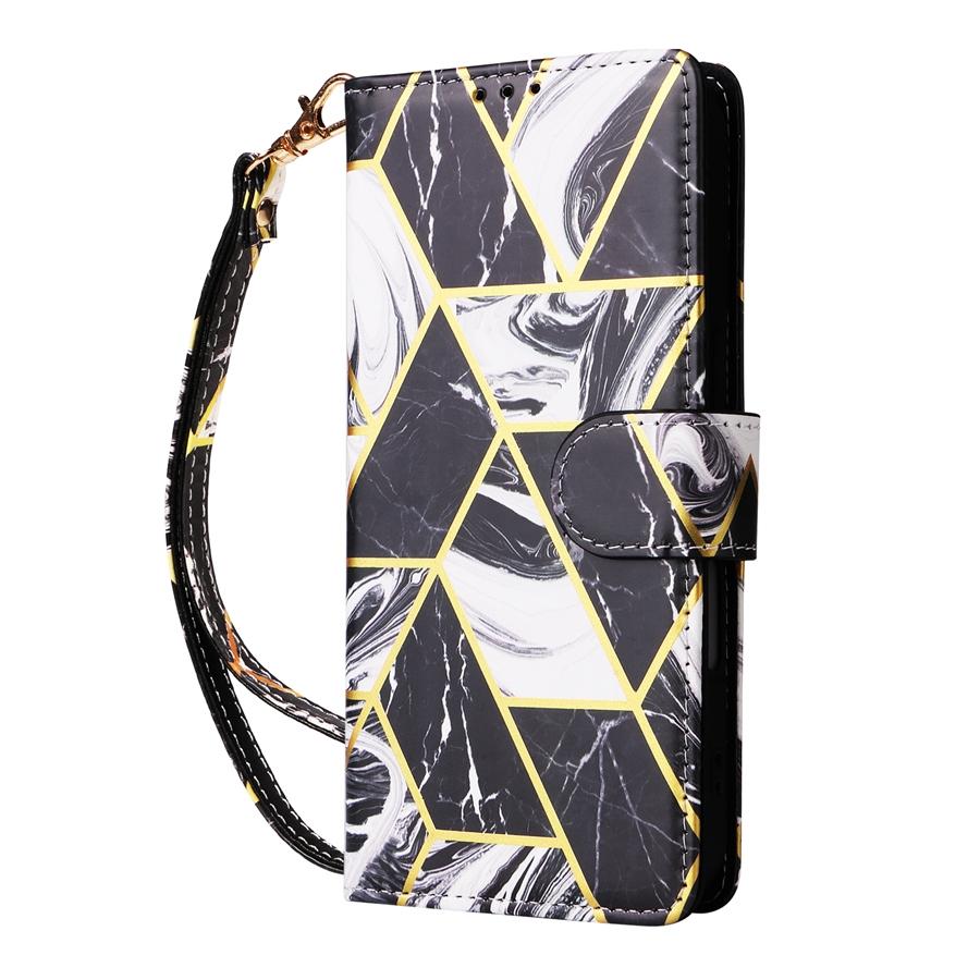 Luxury Marble Wallet Case with Hand Strap for iPhone 16 15 14 13 12 11 Samsung S25 S24 S23 S22 A36 A56 A55 A35 A15 A54 Xiaomi Redmi Note 13 12 11