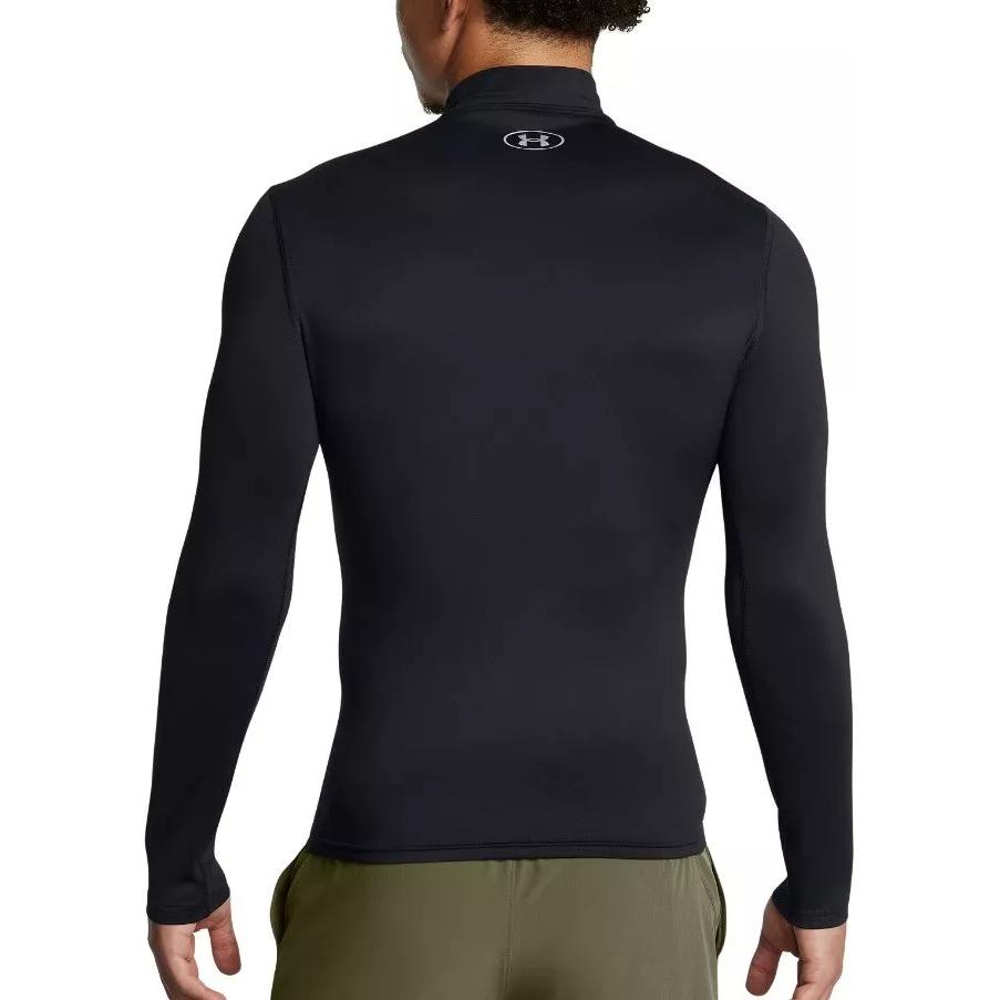 Under Armour Футболка Coldgear Solid Slim Fit Stand Collar с длинным рукавом, универсальная, мужская, черная 1386942-001