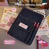 Custom Logo American Retro A5 Notebook High-Value Mini Style Loose-Leaf Planner 100 Inner A3 Student Diary Denim Inspired Design