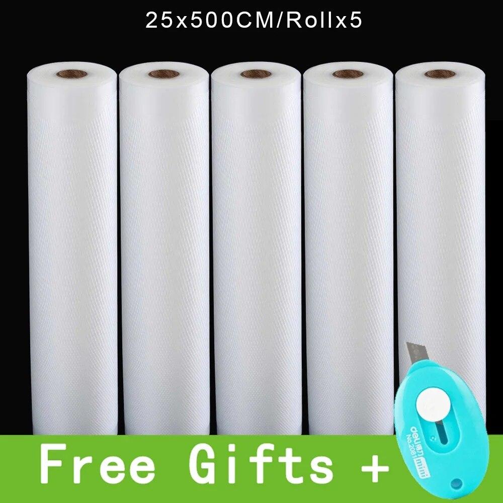 Бытовая вакуумная упаковка для пищевых продуктов, вакуумный упаковщик, вакуумные пакеты для хранения продуктов, свежая еда, длительное хранение 12/15/20/25/28 см * 500 см