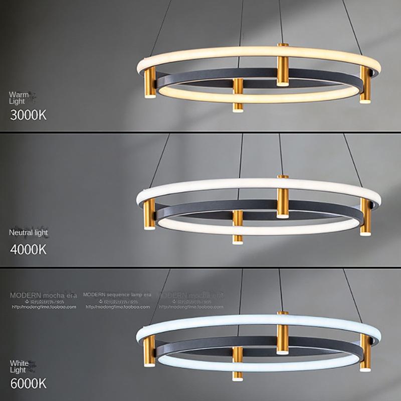 Минималистский круглый подвесной светильник для гостиной, дизайнерский креативный светильник, роскошная спальня, постмодернистский минималистичный светильник для ресторана