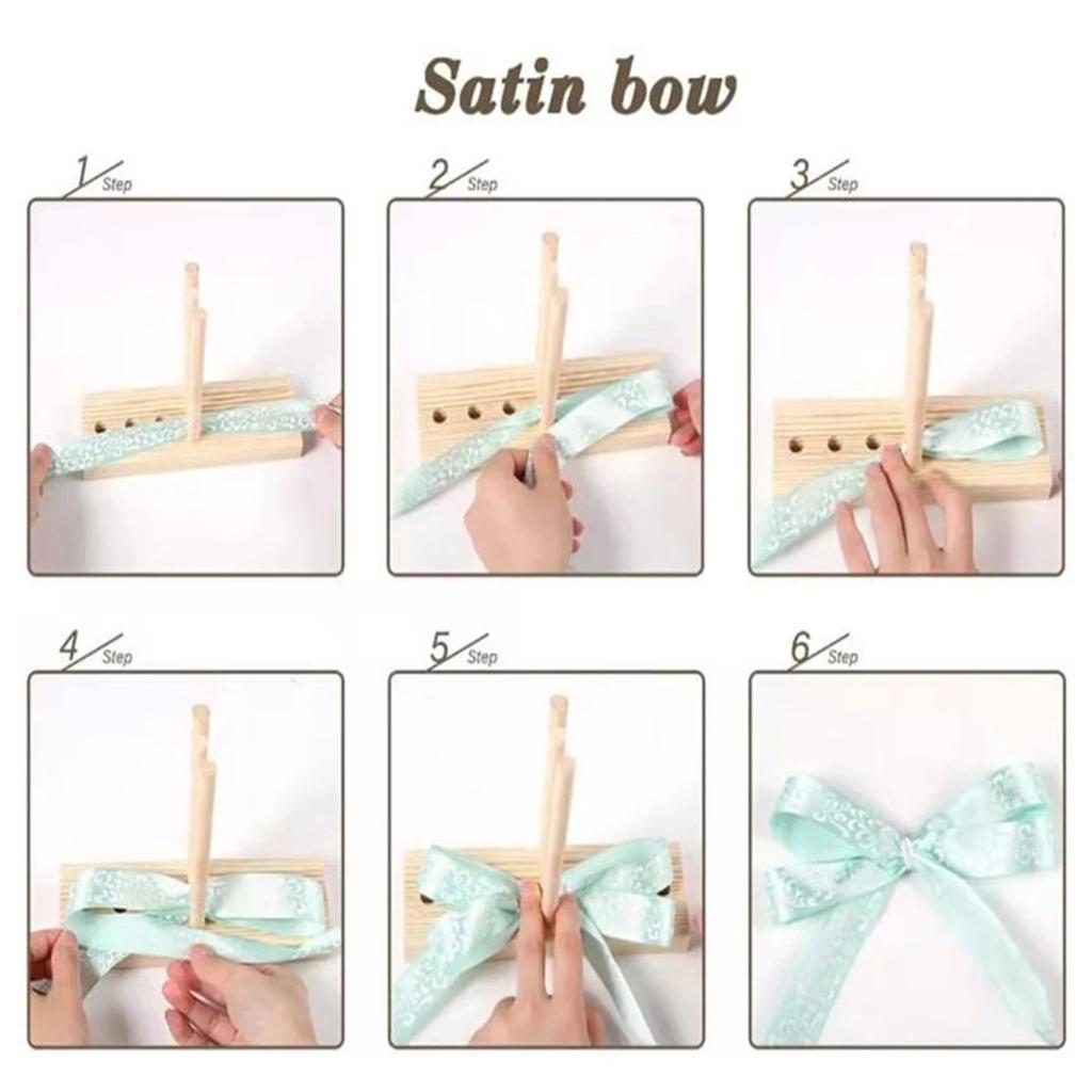 Double Sides Bow Maker 5-in-1 Ribbon Wreath Bow Knot Maker with 8 Stickers DIY Decor Tools for Christmas Festival Party