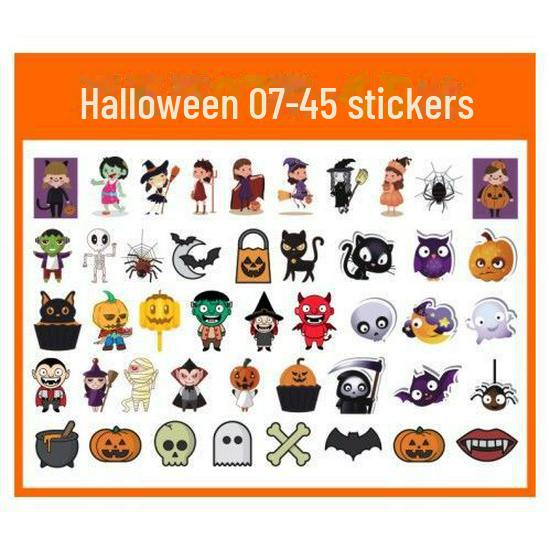 Детские наклейки-татуировки с героями мультфильмов на Хэллоуин — милые тыквы, привидения, черепа, водонепроницаемые и прочные
