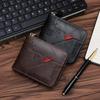 Men's European & American Retro Print Short Wallet: Trifold Chain Wallet with Coin Purse and Large Capacity Dollar Bill Holder.