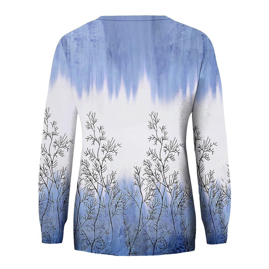 Женский повседневный модный пуловер с длинным рукавом и круглым вырезом с принтом