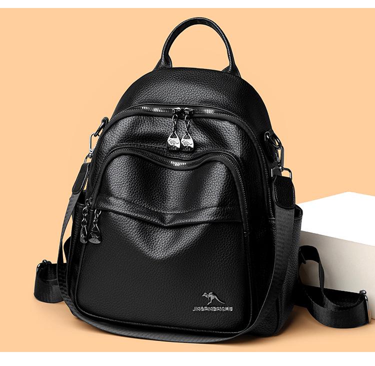 2024 Women's Fashion Large Capacity Leather Backpack & Shoulder Bag