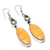 Maligano Jasper White Topaz Gemstone 925 Silver Plated Earring 2.46"