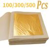 500/300/100 Sheets K Genuine Gold Foil Sheets for Art Craft Design Gold Plated Frame Scrap
