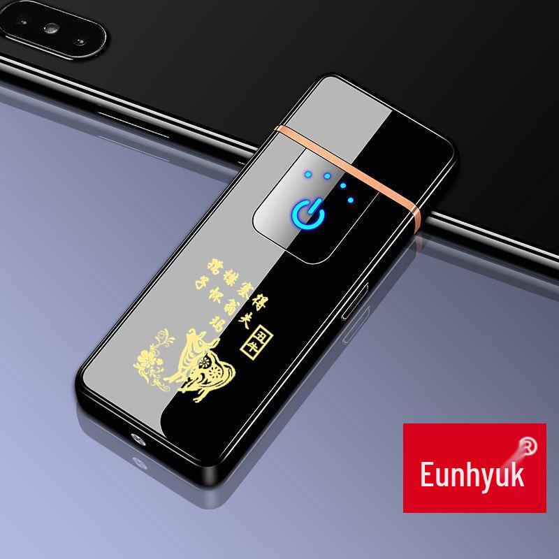 Мощная перезаряжаемая ветрозащитная флип-зажигалка в стиле Black Tech для мужчин
