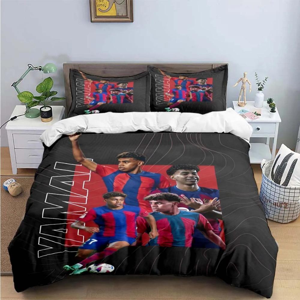 Football star Duvet Cover pillowcase Bedding Bedroom Decoration Children Gift adult Single Double bed Large SizeZip Duvet Cover