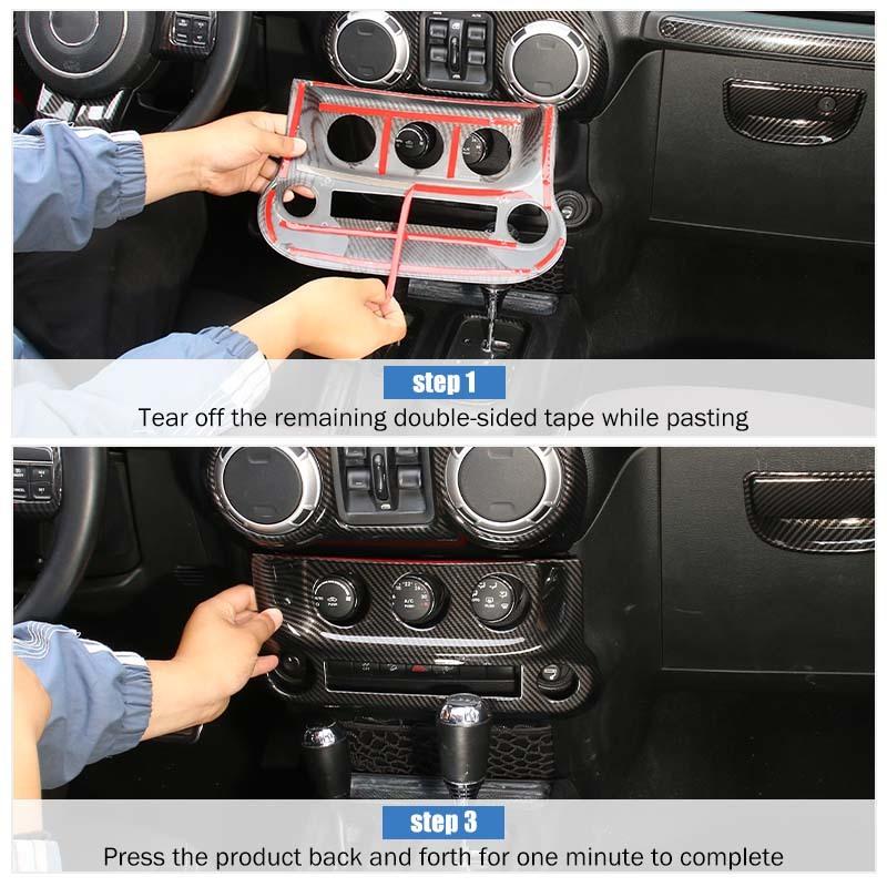 Dashboard Central Control Steering Wheel Co-pilot Handle Decoration Interior Kit Fit for Jeep Wrangler JK 2011-2017 Car Accessories