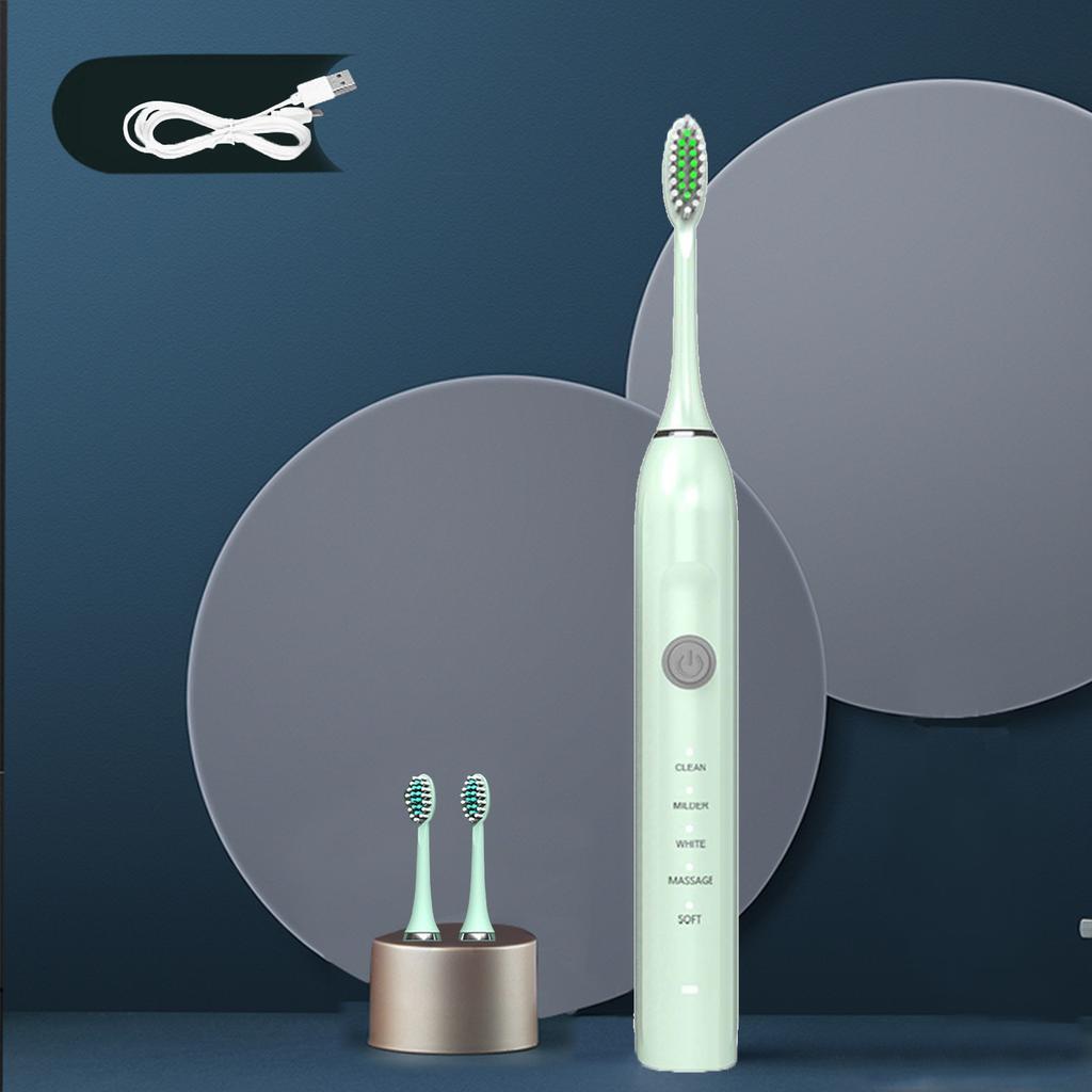 Electric Toothbrush With 3 Replacement Brushes IPX7 Waterproof Toothbrush