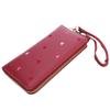 Women's Fashion Heart Long Leather Wristlet WalletLarge Capacity Multi Card Wallet Zipper Clutch Purse