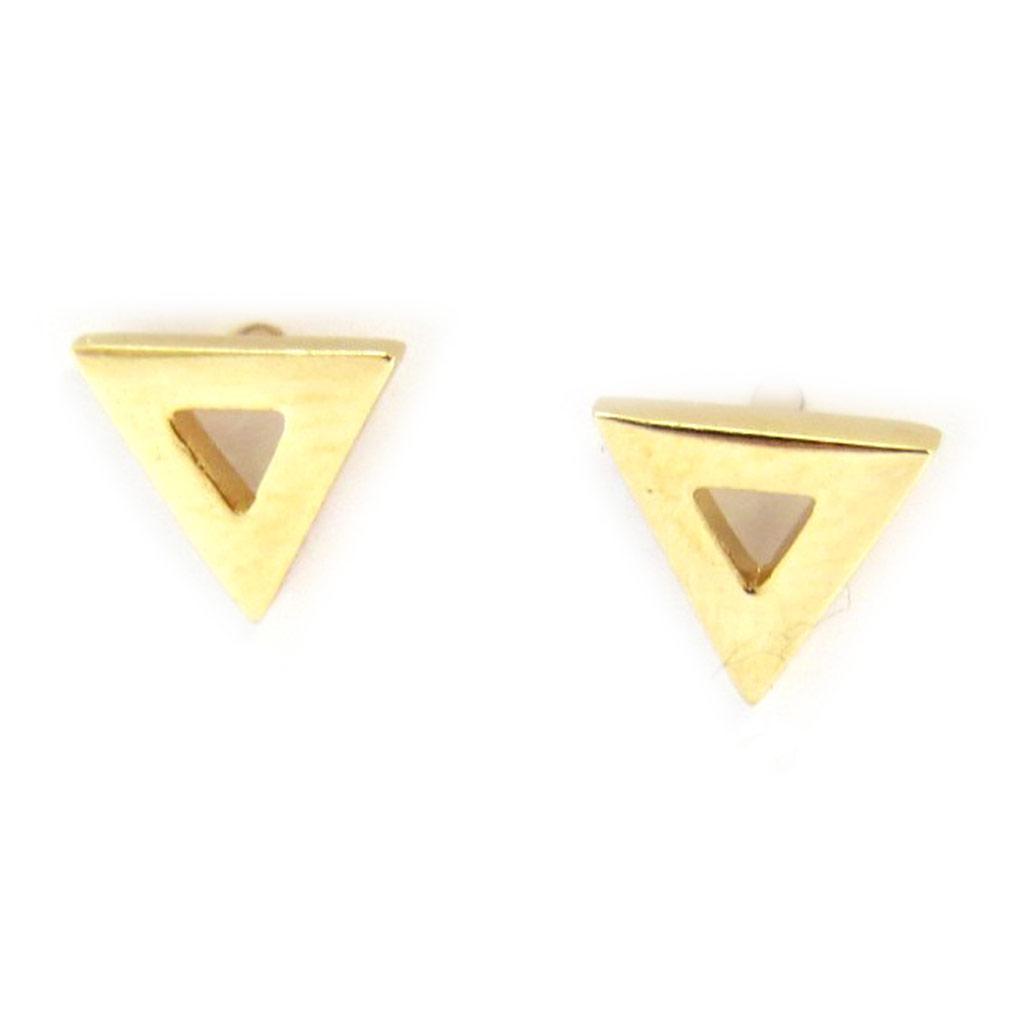 Les Trésors De Lily [N2595] - Позолоченные серьги «Треугольник» - 6x6 мм