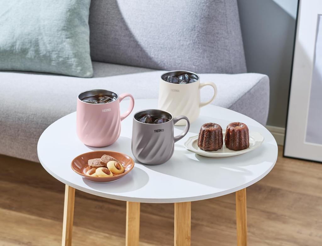 Thermos Кружка с вакуумной изоляцией для мытья в посудомоечной машине, 450 мл, розовая, безопасная, JTD-450