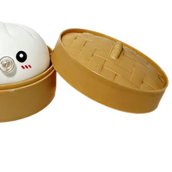 12Pcs Bubble Blowing Steamed Bun Cartoon Dumpling Sensory Toy with Steamer Pinch Fidget Toy Stress Relief