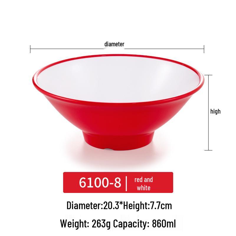 Большая миска для рамена из меламина для лапшичных - Коническая миска для Луосифэнь, Мала Тан, супа и рисовой лапши