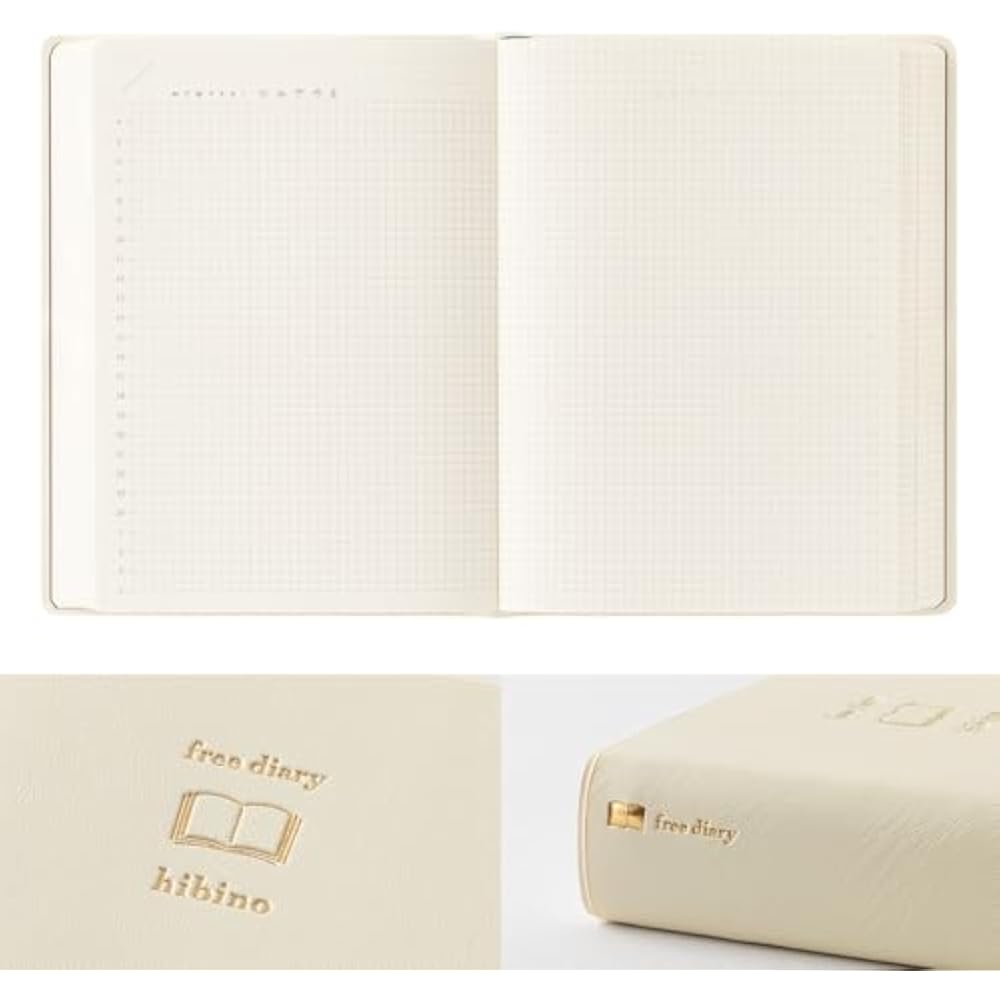 Дневник Midori, Hibino Free Diary, A6, 1 день, 2 страницы, Слоновая кость, 15395006