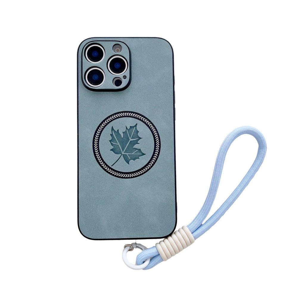 Подходит для iPhone17 air магнитный чехол для мобильного телефона 16 овечья кожа кленовый лист Apple 15promax ремешок защита от падения