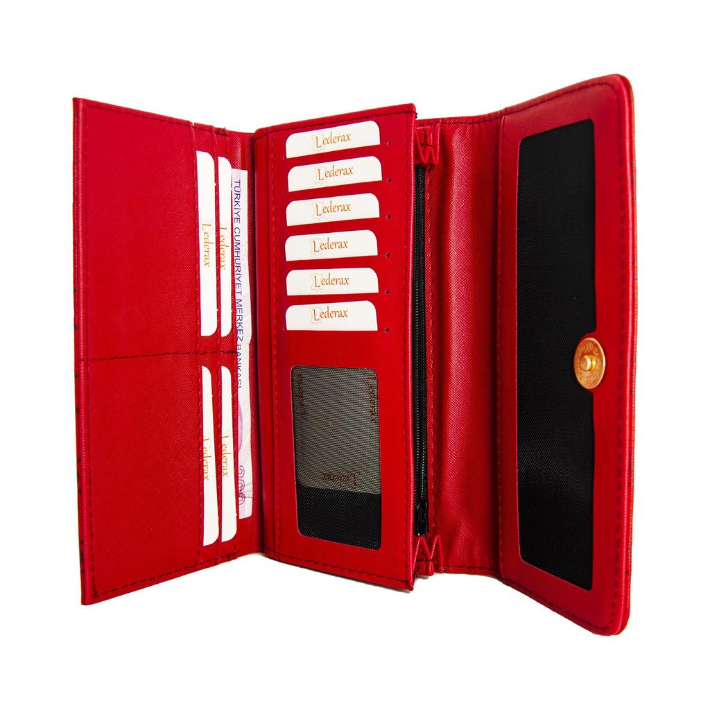 Lederax Длинный женский кошелек с застежкой-молнией, кошелек для монет, держатели для карт из искусственной кожи, женский клатч LD337