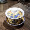 Chinese Kungfu Gai Wan Teaset China Glass Tea Sets Dehua Gaiwan Tea Porcelain Teapot Tea Set for Travel Beautiful Easy Kettle