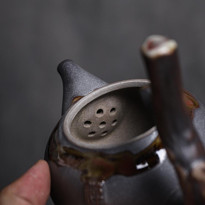 Japanese Ceramic Teapots Tea Kettle Stump Traditional Tea Pot Drinkware 240ml