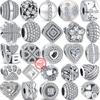 Authentic S925 Sterling Silver White Clear Zircon Sparkling Fashion Clip Beads Fit Original  Charms Bracelet Women Jewelry