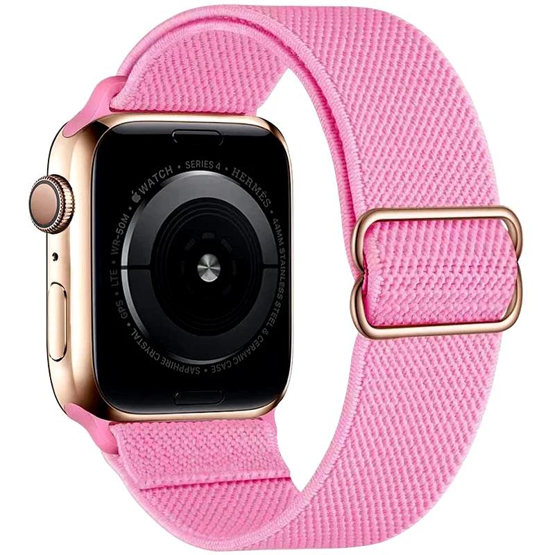 Ремешок-скранчл для Apple Watch Band 49мм 44мм 40мм 38мм 42мм Эластичный нейлоновый браслет IWatch Series Ultra 3 6 Se 7 8 9 45мм 41мм