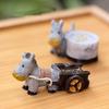 Donkey Pull Cart Stone Mill Miniature Fairy Garden Home Houses Decoration Mini Craft Micro Landscapi