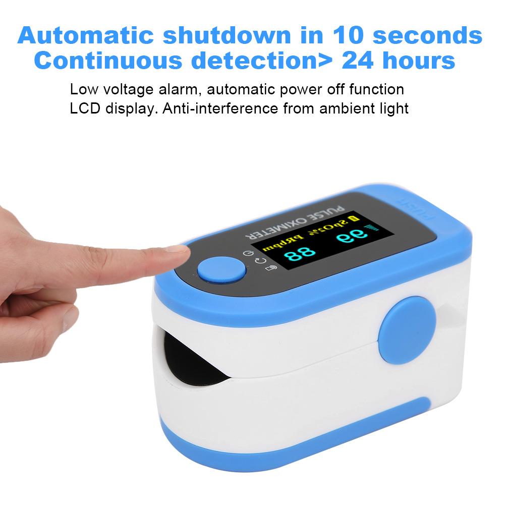 Fingertip Pulse Oximeter SpO2 Tester Blood Oxygen Saturation Meter Portable Battery Powered