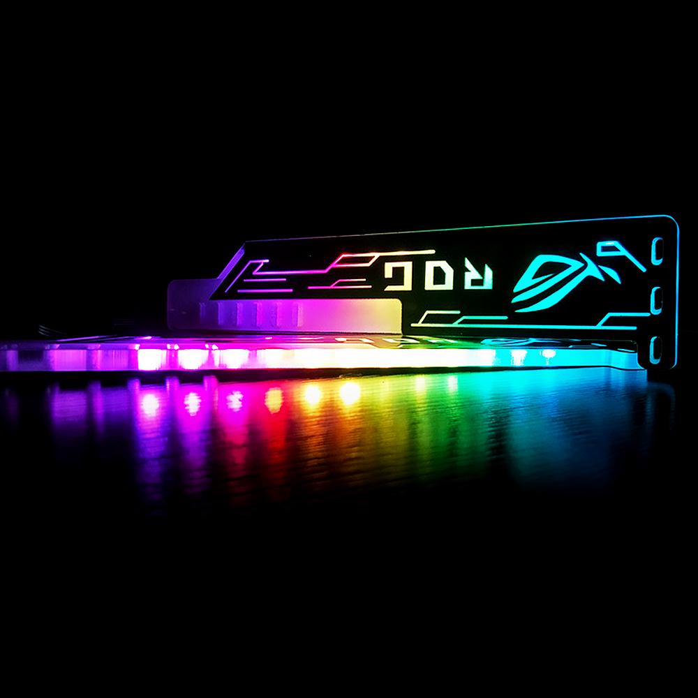 Подставка для видеокарты RGB25 RGB, цветная горизонтальная, 12 В, 4 контакта, со светодиодной подсветкой, держатель карты