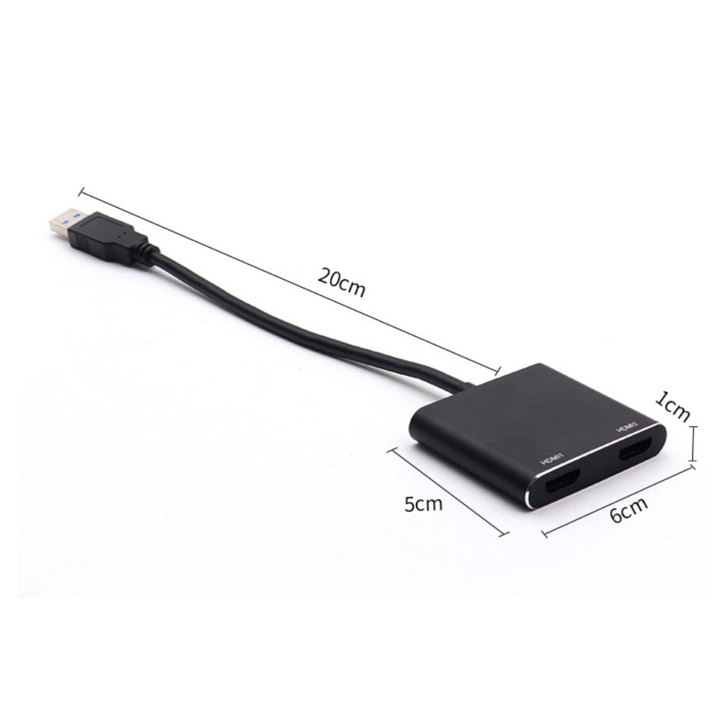 Конвертер USB 3.0 в HDMI USB в двойной HDMI Конвертер Один в два Расширенный конвертер Видеоконвертер Подключи и работай Алюминиевый сплав