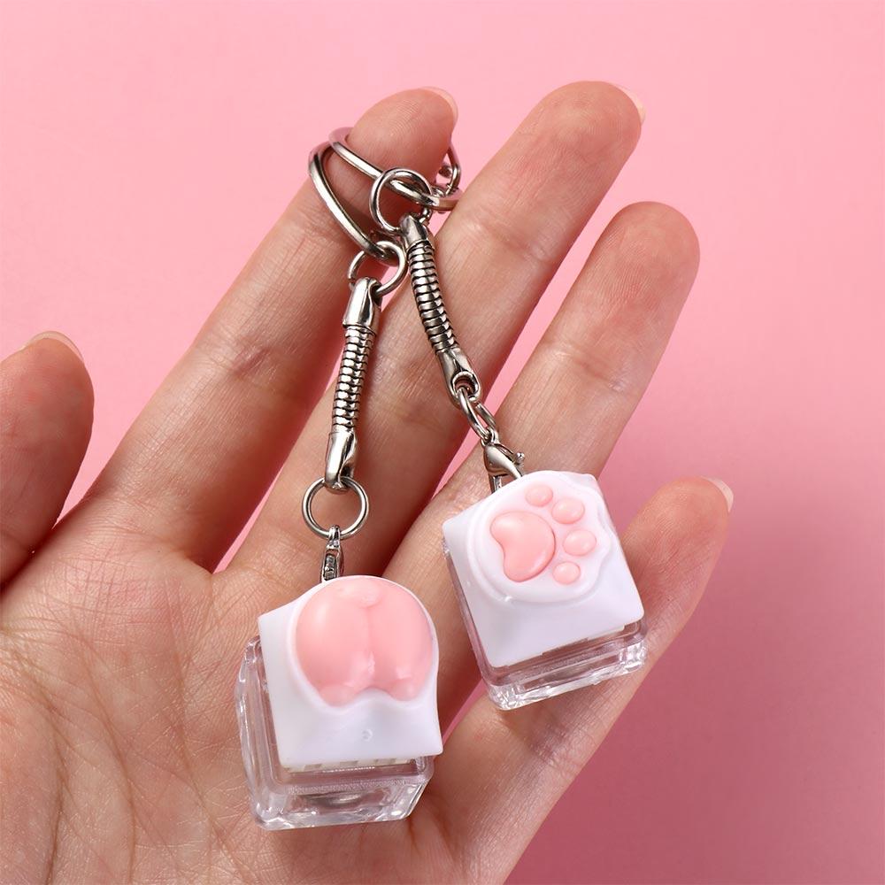 Cat Paws Corgi Buttock Pink Cat Claw Keycap Key Chain Office Leisure Entertainment