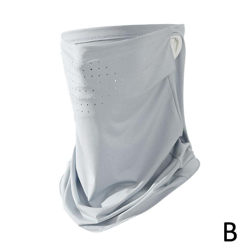 Унисекс шарф для лица дышащий ледяной шелк УФ-защитная маска мягкая регулируемая анти-ультрафиолетовая тонкая для летнего активного отдыха