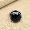 Кольцо из стерлингового серебра 925 пробы с черным драгоценным камнем шпинели ручной работы для женщин