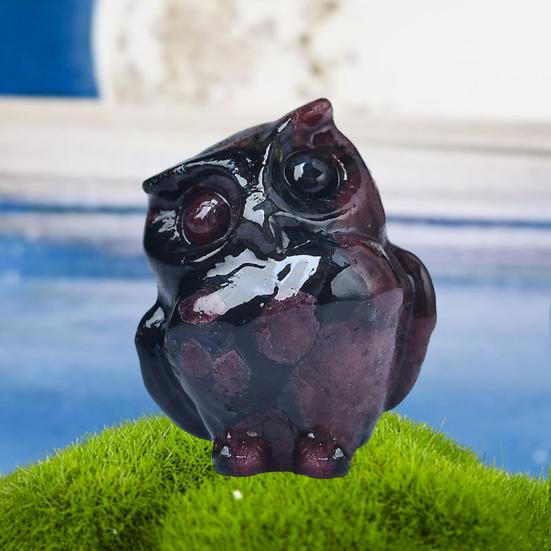 Скульптура совы, реалистично выглядящая, прекрасный искусственный кристалл, ручная работа, полированная статуя совы, статуя животного, украшение для рабочего стола